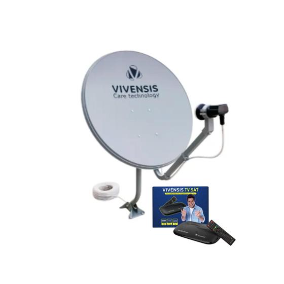 Kit Nova Parab. Digital Vivensis - Receptor+ku+antena+cabo Menor preço em Kit Nova Parab. Digital Vivensis - Receptor+ku+antena+cabo
