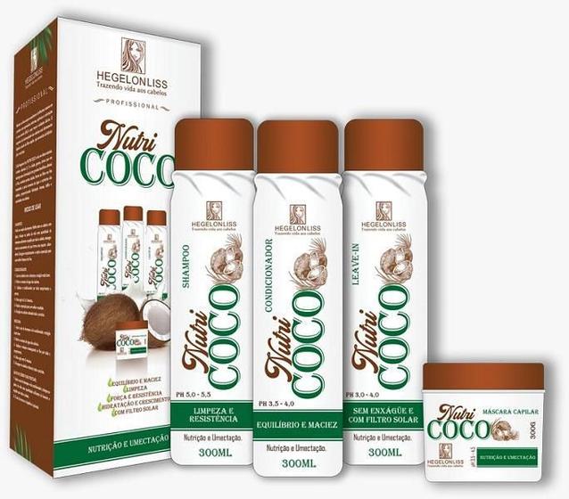 Imagem de Kit Nutri Coco Hegelonliss Nutrição E Umectação