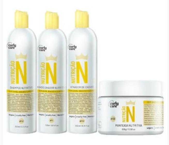 Imagem de Kit Nutrição Shampoo, Cond, Ativador e Manteiga Curly Care