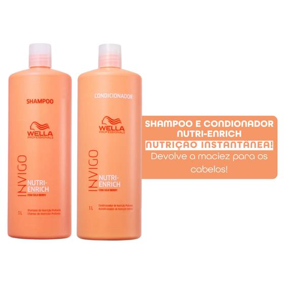 Imagem de Kit Nutrição Wella Nutri-Encrich Shampoo 1l + Condicionador 1l