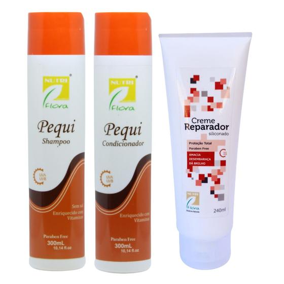 Imagem de Kit Nutriflora Pequi Shampoo Condicionador Creme Reparador