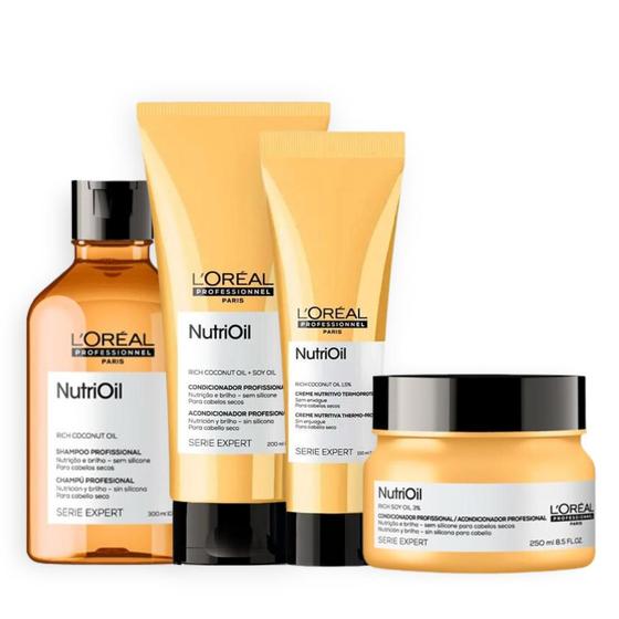 Imagem de Kit NutriOil Sh 300ml + Cond 200ml + Masc 250ml + Leave-in 150ml