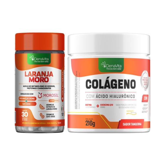 Imagem de Kit Nutrishape Extrato de Laranja Moro, Cromo e Café verde 3x1 + Colágeno Em Pó Verisol 3x1 - Denavita