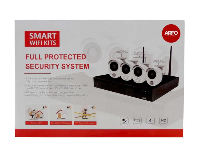 Imagem de Kit nvr wifi arfo smart e câmeras com sensores de calor, gás e sirene