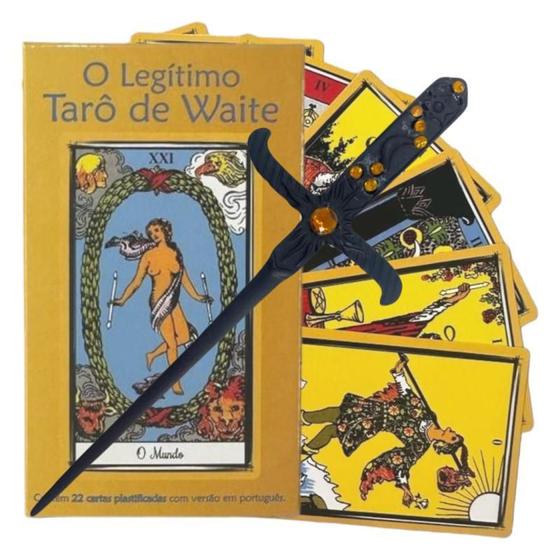 Imagem de Kit O Legítimo Taro Waite 22 Cartas Plastificado + Athame