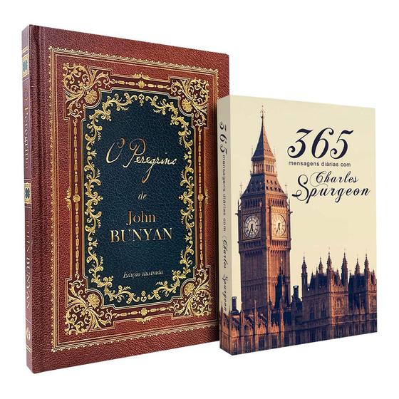 Imagem de Kit O Peregrino Capa Dura John Bunyan + 365 Mensagens Diárias Charles Spurgeon Clássica