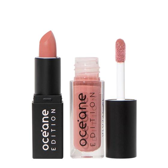 Imagem de Kit Océane Edition Mini Lipstick Nude Pink e Glossy Me Shimmer Brown (2 produtos)