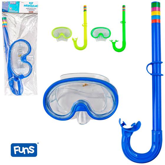 Imagem de Kit oculos de natacao/mergulho mascara+snorkel funs 2 pcs