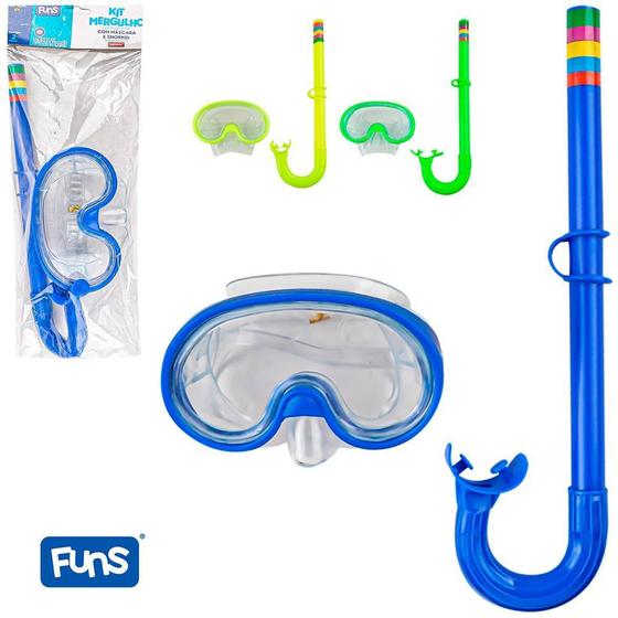 Imagem de Kit Oculos De Natacao/Mergulho Mascara+Snorkel Funs 2 Pcs