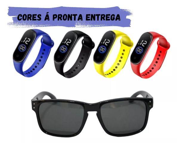 Imagem de Kit Oculos de sol + Relogio digital de Led infantil