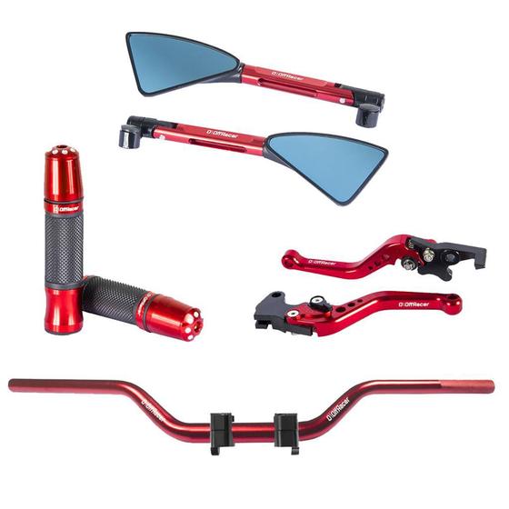 Imagem de Kit Off Racer Guidão Esportivo Punho Manete Retrovisor Rizoma Gsr 750