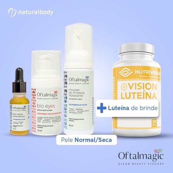 KIT OFTALMAGIC PELE NORMAL A SECA Combo Bio Reviv + Mousse Limpeza