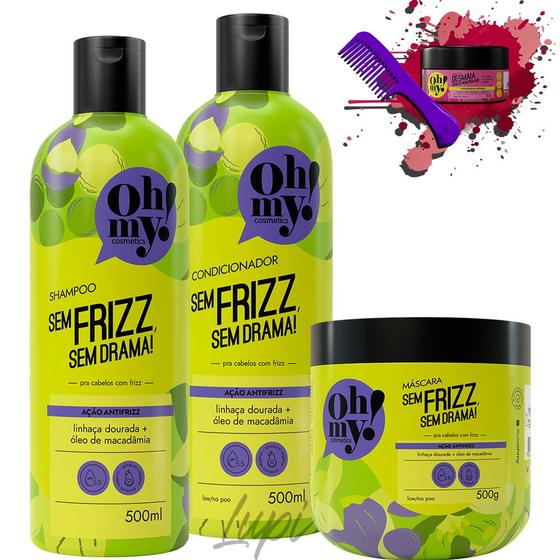 Imagem de Kit Oh My Sem Frizz Sem Drama 500ml 3 Itens