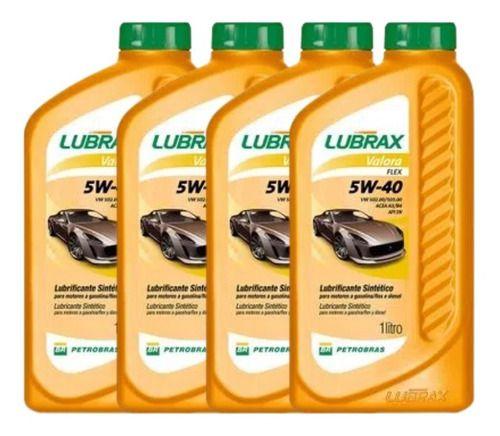 Imagem de Kit Óleo 4 L Lubrax Valora Sintético 5w40 Carro Original