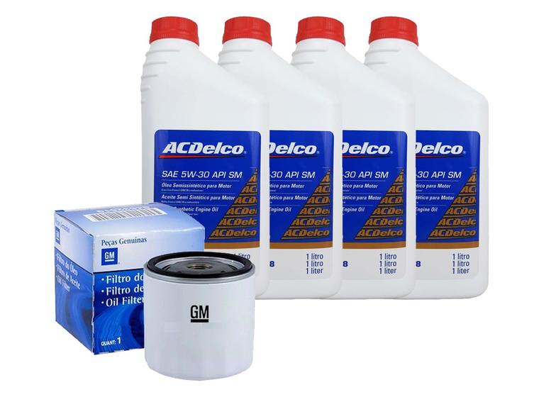 Kit Óleo 5w30 Semissintético Com Filtro de Óleo - GM Menor preço em Kit Óleo 5w30 Semissintético Com Filtro de Óleo - GM