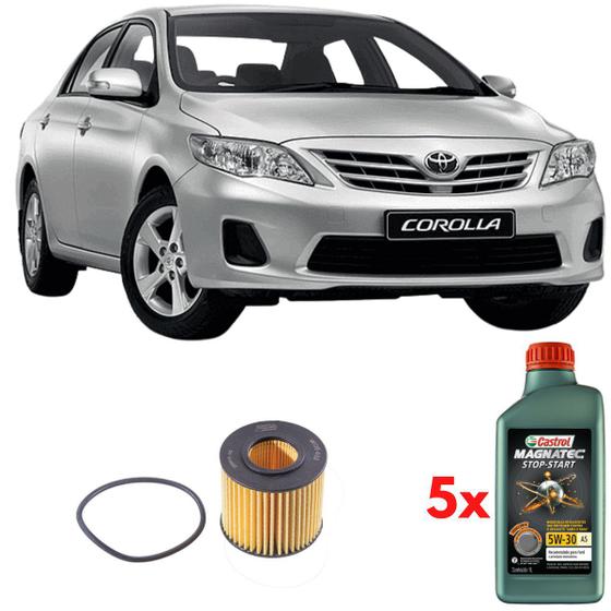 Imagem de Kit Óleo Castrol 5w30 Toyota Corolla 2.0 2012 2013 2014