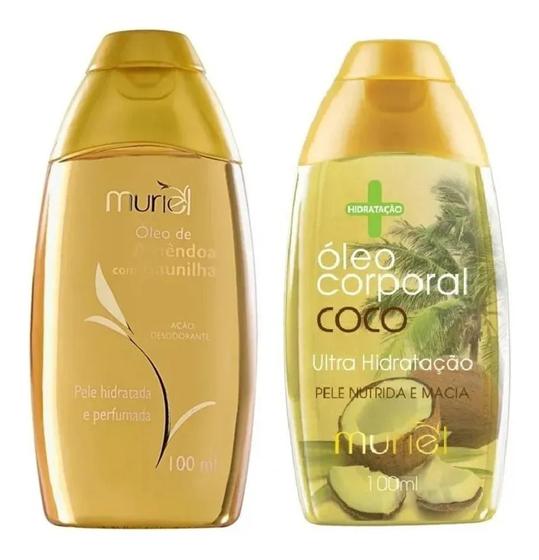 Imagem de Kit Óleo Corporal Coco e óleo Amendoas Baunilha Muriel 100ml