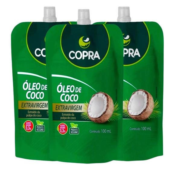 Imagem de Kit Óleo De Coco Copra Pouch Com 3 100Ml