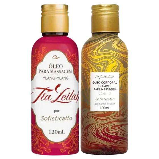 Imagem de Kit Óleo De Massagem Sensual Sensação Quente: Vanilla + Tia Leilah Ylang-Ylang