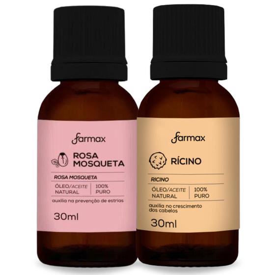 Imagem de Kit Óleo de Rícino 30 Ml + Óleo Mosqueta 30ml 100% Puros