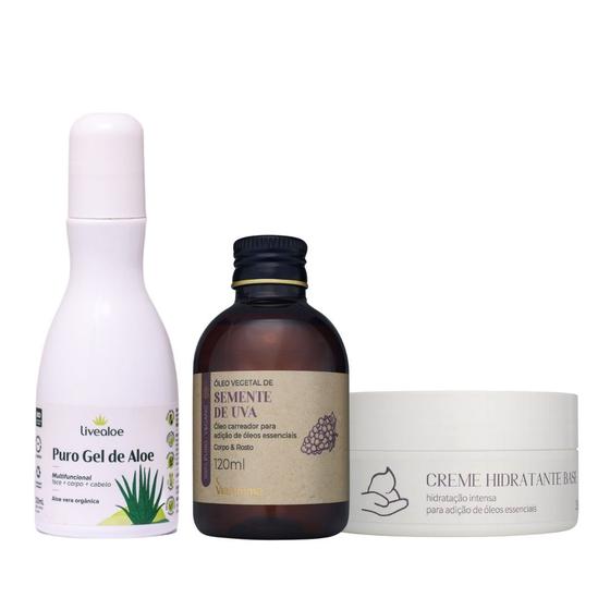 Imagem de Kit Óleo de Semente de Uva Creme Neutro e Loção de Aloe Vera