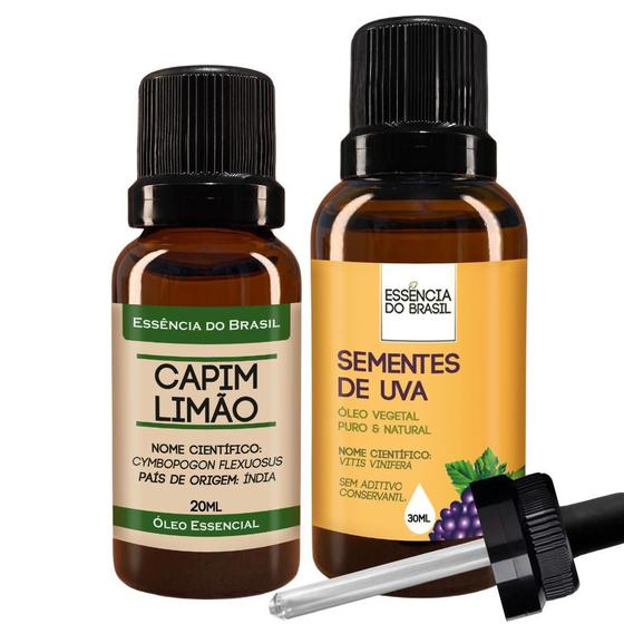 Imagem de Kit Óleo Essen. Capim Limão 20Ml + Vegetal De Sems. Uva 30Ml