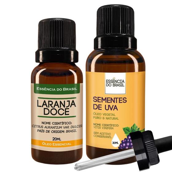 Imagem de Kit Óleo Essen. Laranja Doce 20Ml + Vegetal Sems. Uva 30Ml