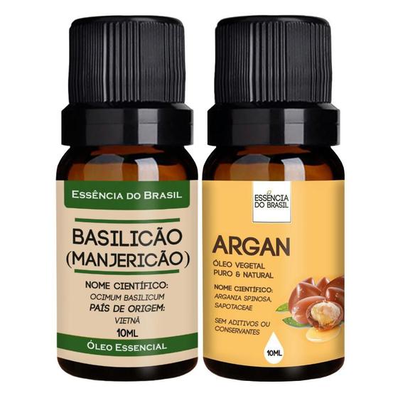 Imagem de Kit Óleo Essencial Basilicão + Argan 10ml - Hidratante