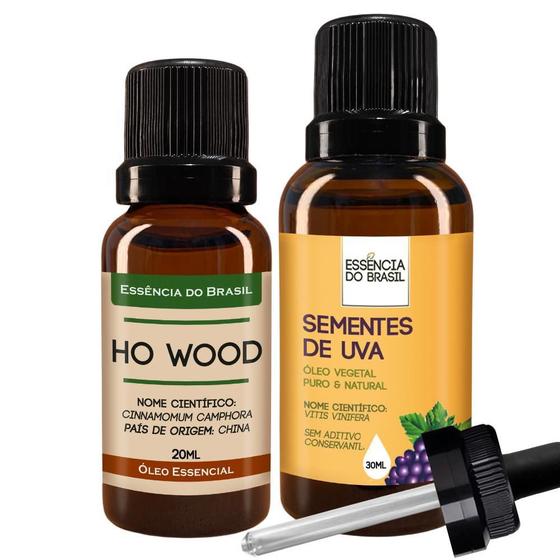 Imagem de Kit Óleo Essencial Ho Wood 20Ml + Vegetal Sementes Uva 30Ml