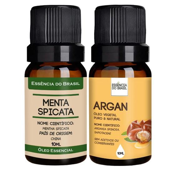 Imagem de Kit Óleo Essencial Menta + Óleo Vegetal Argan 10ml - Brasil