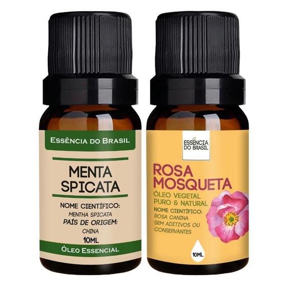 Imagem de Kit Óleo Essencial Menta Spicata + Vegetal R. Mosqueta 10Ml