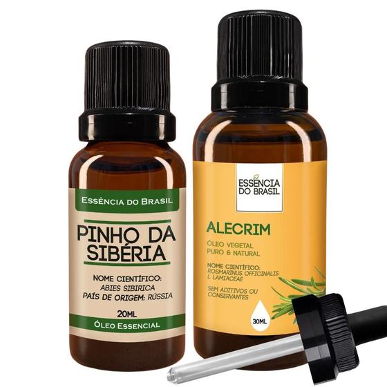 Imagem de Kit Óleo Essencial Pinho Sibéria 20ml + Vegetal Alecrim 30ml