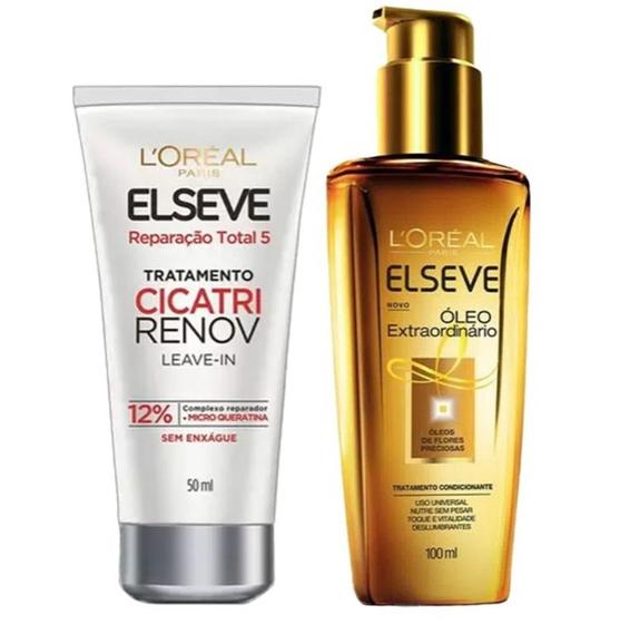 Imagem de Kit  Óleo Extraordinário 100ml + Elseve Leave-In Cicatri Renov 50ml