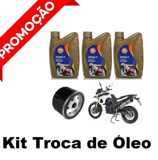 Imagem de Kit Óleo Filtro Gulf 10W40 100% Sintético Bmw F800 Gs F800