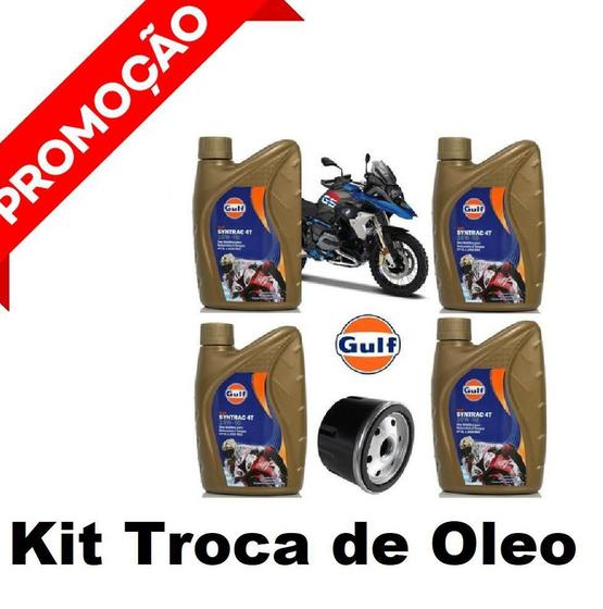 Imagem de Kit Óleo Filtro Gulf 10W40 100% Sintético Bmw R1200Gs