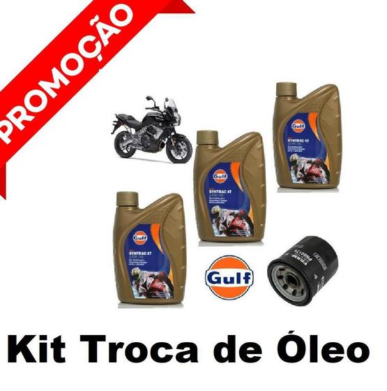 Imagem de Kit Óleo Filtro Gulf 10W40 100% Sintético Kawasaki Versys650