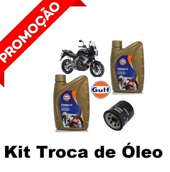 Imagem de Kit Óleo Filtro Gulf 10W40 100% Sintético Kawasaki Versys650