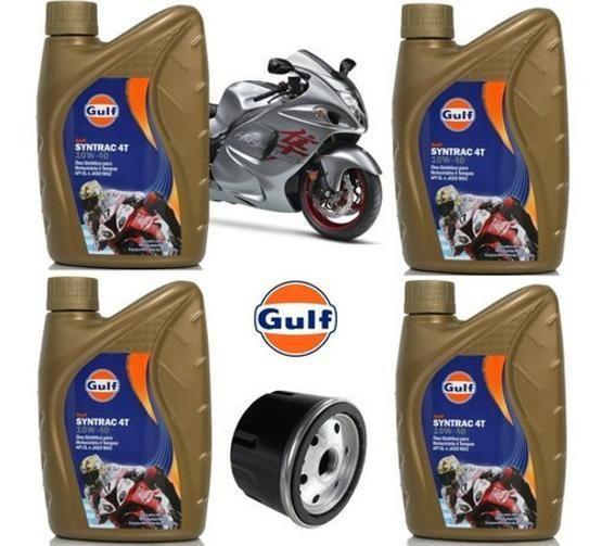 Imagem de Kit Óleo Filtro Gulf 10W40 100% Sintético Suzuki Hayabusa