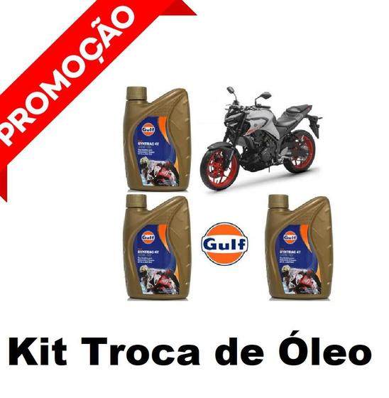 Imagem de Kit Óleo Filtro Gulf 10w40 100% Sintético Yamaha Mt03 Yzf-r3