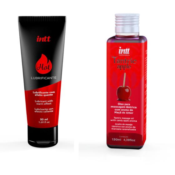 Imagem de Kit  Óleo massagem Tantric Apple 130 ml + Lubrificante Hot 50ml  Intt Cosméticos.