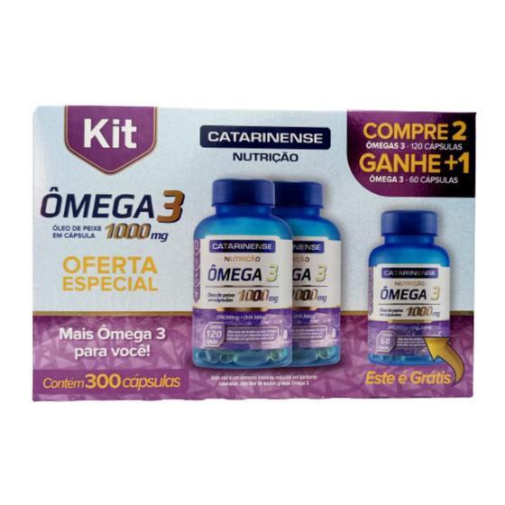Kit Ômega 3 1000mg Catarinense 300 Cápsulas Ômega 3 / Óleo de Peixe