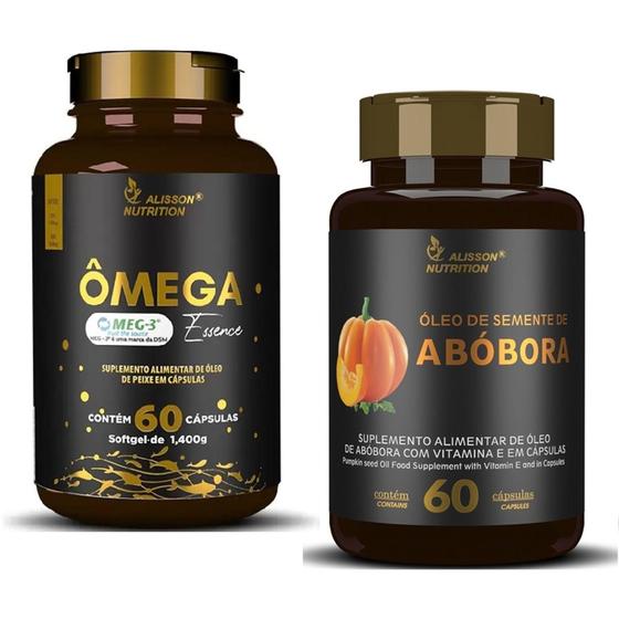 Imagem de Kit Omega 3 Essence com Óleo de Semente de Abobora 60+60 cápsulas softgels - Alisson Nutrition