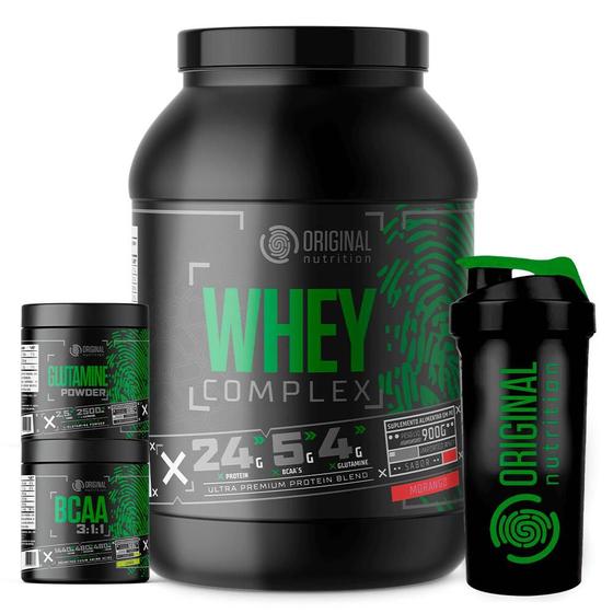 Kit ON Whey Protein Complex Blend + Bcaa + Glutamina + Copo Original