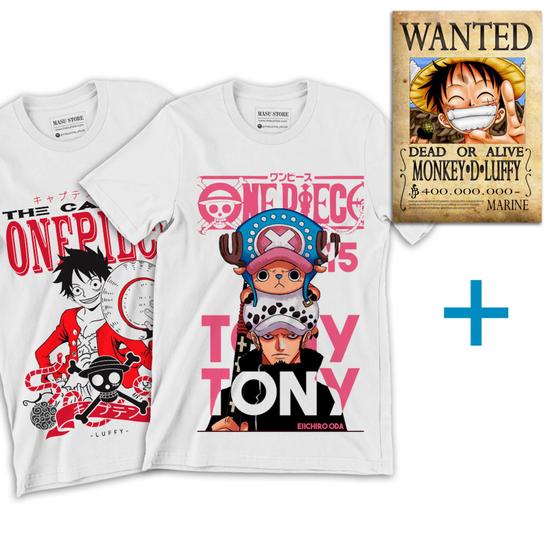 Imagem de Kit One Piece - Camisetas e Placa decorativa Anime