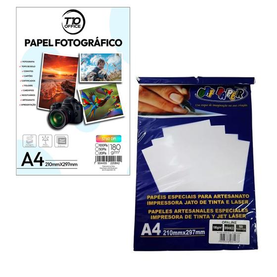 Imagem de Kit Opaline A4 Branco Certificados E Papel Fotográfico A4