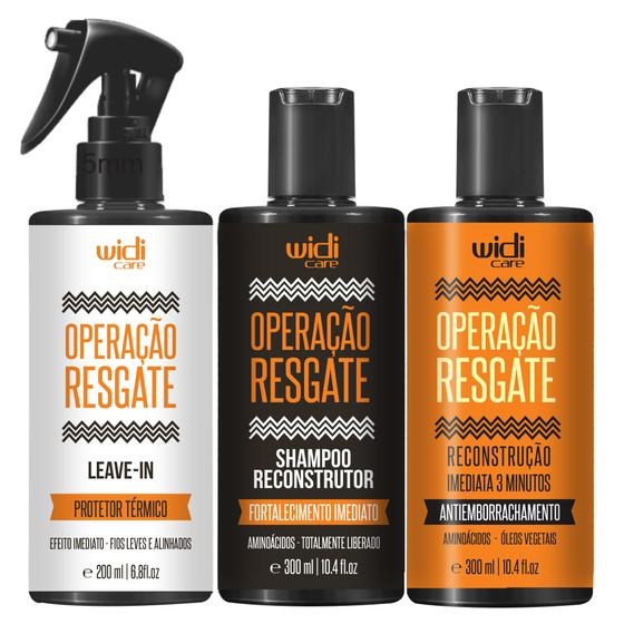 Imagem de Kit Operação Resgate Shampoo, Leave-in E Reconstrutor Widi