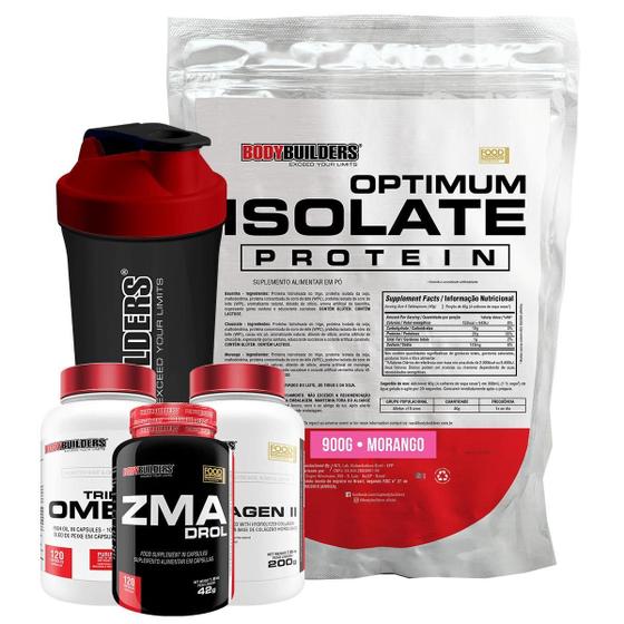 Imagem de Kit Optimum Isolate Whey Protein 900G+Colágeno 200G Morango