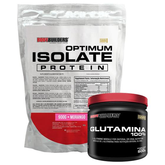 Imagem de Kit Optimum Isolate Whey Protein 900g + Glutamina 500g- Bodybuilders