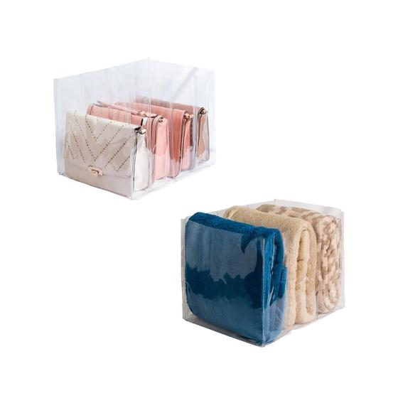 Imagem de Kit Organizador Colmeia Cristal Premium G1 e Extra - Bolsa, Lençol, Toalha, Manta