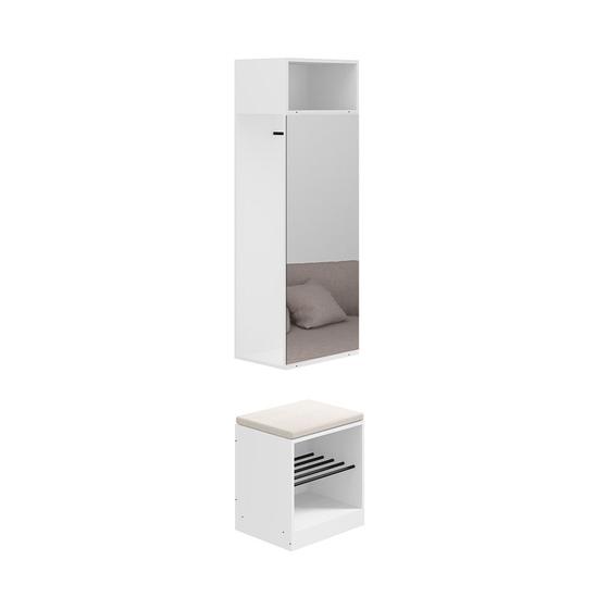 Imagem de Kit Organizador Com Cabide, Espelho e Banco Com Rodízios FLOW Be mobiliário